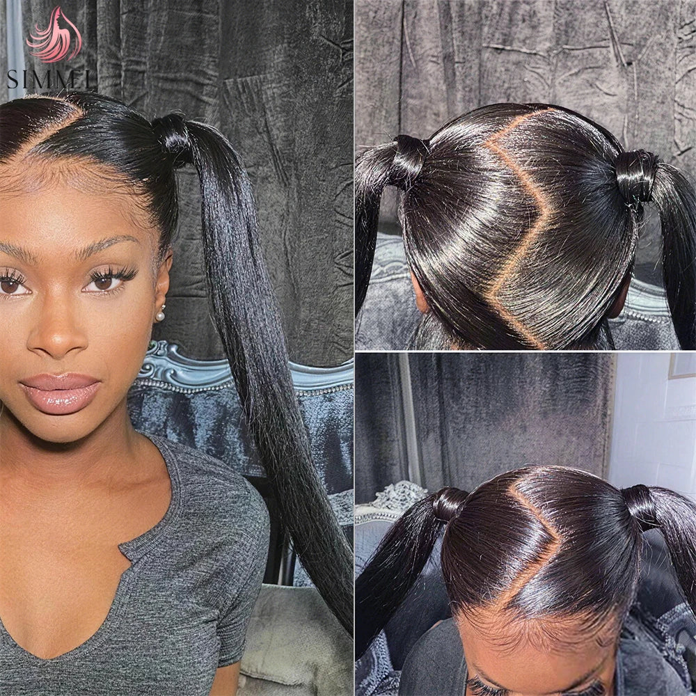Straight Hiar 360 Full Lace Wig Human Hair 180% Density Pre Plucked Long 360 Lace Frontal Wigs Brazilian Hair 30 Inch