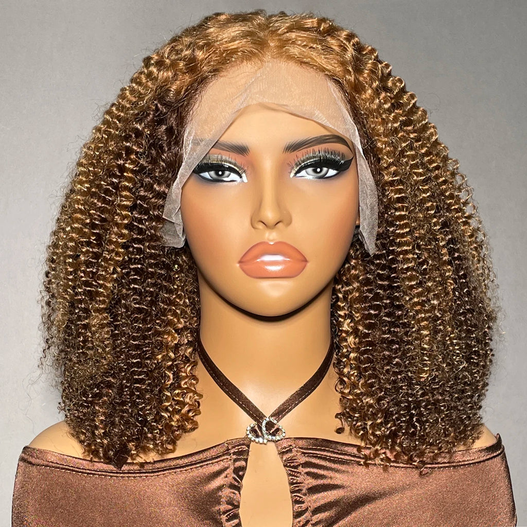 250 Density Curly 13x4 Transparent Lace Front Wigs 100% Human Hair For Black Women Brazilian P430 Colored Human Hair Wigs