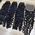 Burmese Curly 4x4 13x4 Real HD Lace Frontal With Bundles  Human Hair Bundles With Closure Raw Weaves Human Hair With Closures